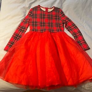 Red Plaid Long Sleeve Dress